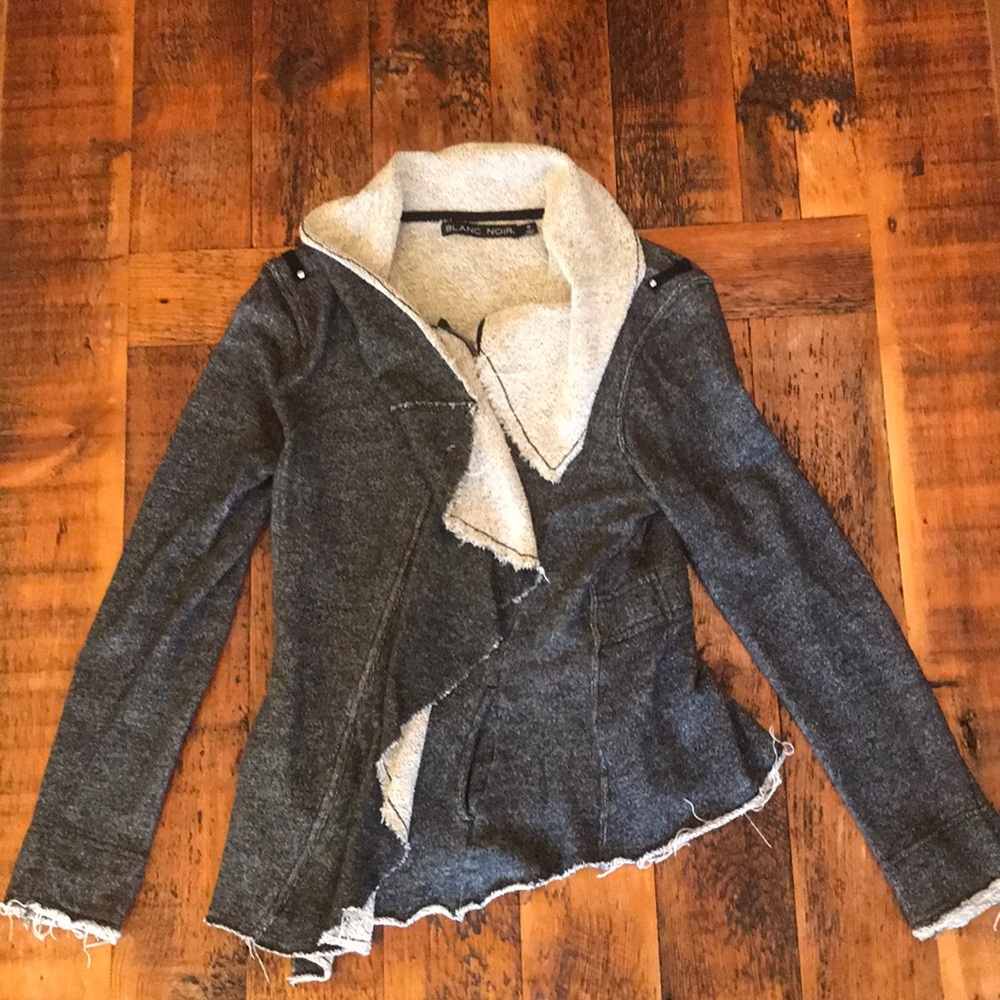 Blanc Noir Zip Up Poncho